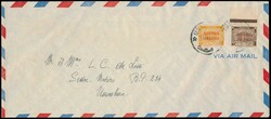 1949, airmail cover, franked with COB N° TX1 8b and TX 19b "1fr. ...