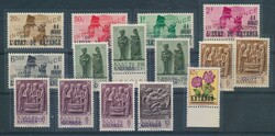 N° 1/5 with "CONGO" overprint (black), 9V (3x), 13-V (2x) and 15V ...