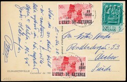 1962, airmail picture postcard written more than probably by a ...