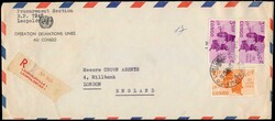 1962, Republic of Congo, airmail envelope, franked at "17fr.", sent ...