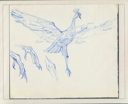 N° 493 ‘Protected birds - 10fr. crane’, 2 designs on cardboard, ...