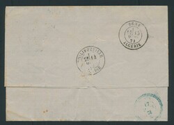 1871/10 March, letter via Marseille "boite mobile" to Tunis via ...