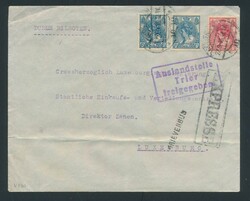 1915 Express letter from Rotterdam to Luxembourg + "letterbox" oblong ...