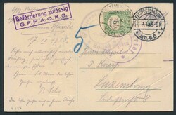 Feldpostkarte 1915, Von Sedan + Strafport „5c.” nach Luxemburg, ...