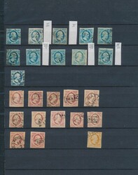1852, N° 1 "blue" (11x), N° 2 "red" (12x) including Hattem-C ...