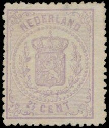 N° 13 and 18 "1/2c. brown" and "2 1/2c. violet", both re-gummed, vf ...