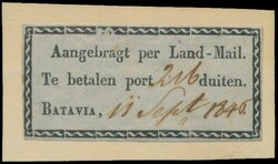 1846 Landmail stamp with "charge 216 duiten Batavia", small scratch, ...
