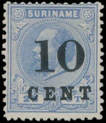 N° 32a "10c. sur 25c. outremer" avec marque, timbre rare, tb (valeur ...