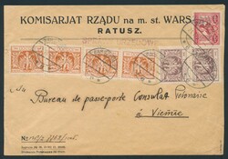1924 Inflation period, letter from the commissariat in Warsaw to the ...