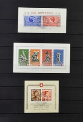 1936/1955 Accumulation of 11 souvenir sheets in stockbook, BL 2, 3, 5 ...