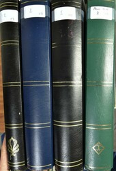 Stockbooks, 4 thick stockbooks with black sheets  Original Dutch ...