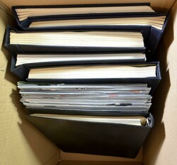 Various items, 6 empty albums, empty album leaves, sheet folder  ...