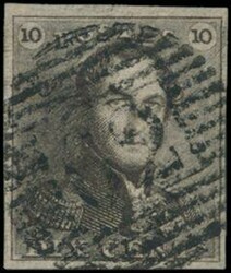N° 1c „10c. Dunkelbraun”, vollrandig, Abstempelung P.62-Huy, ...