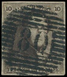 N° 1h „10c. rotbraun”, vollrandig, schöne zentrale Abstempelung ...