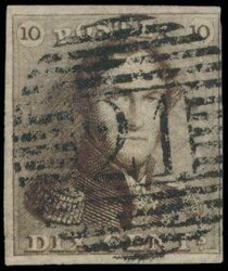 N° 1 „10c. braun”, vollrandig, schöne zentrale Abstempelung P ...