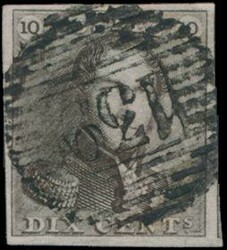 N° 1 „10c. braun”, vollrandig mit schönen Rändern, posthume ...