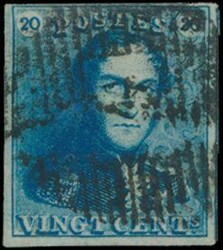 N° 2A "20c. blue", fully margined, vf (OBP €60)  Original Dutch ...