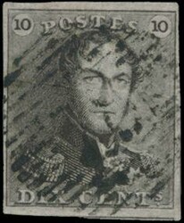 N° 1 "10c. brown", fully margined, position 138, vf  Original Dutch ...