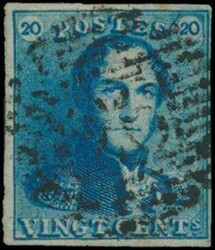N° 2A „20c. blau”, vollrandig, Position 117, wunderschöne ...