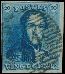 N° 2A „20c. blau”, vollrandig, Position 200, einwandfrei (OBP ...