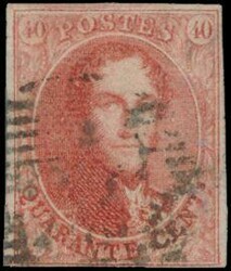 N° 8a "40c. carmine red", fully margined, very fresh stamp, vf (OBP ...