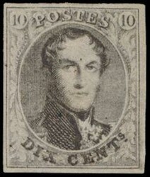 N° 10A "10c. brown", round medallion, without gum, regular beautiful ...