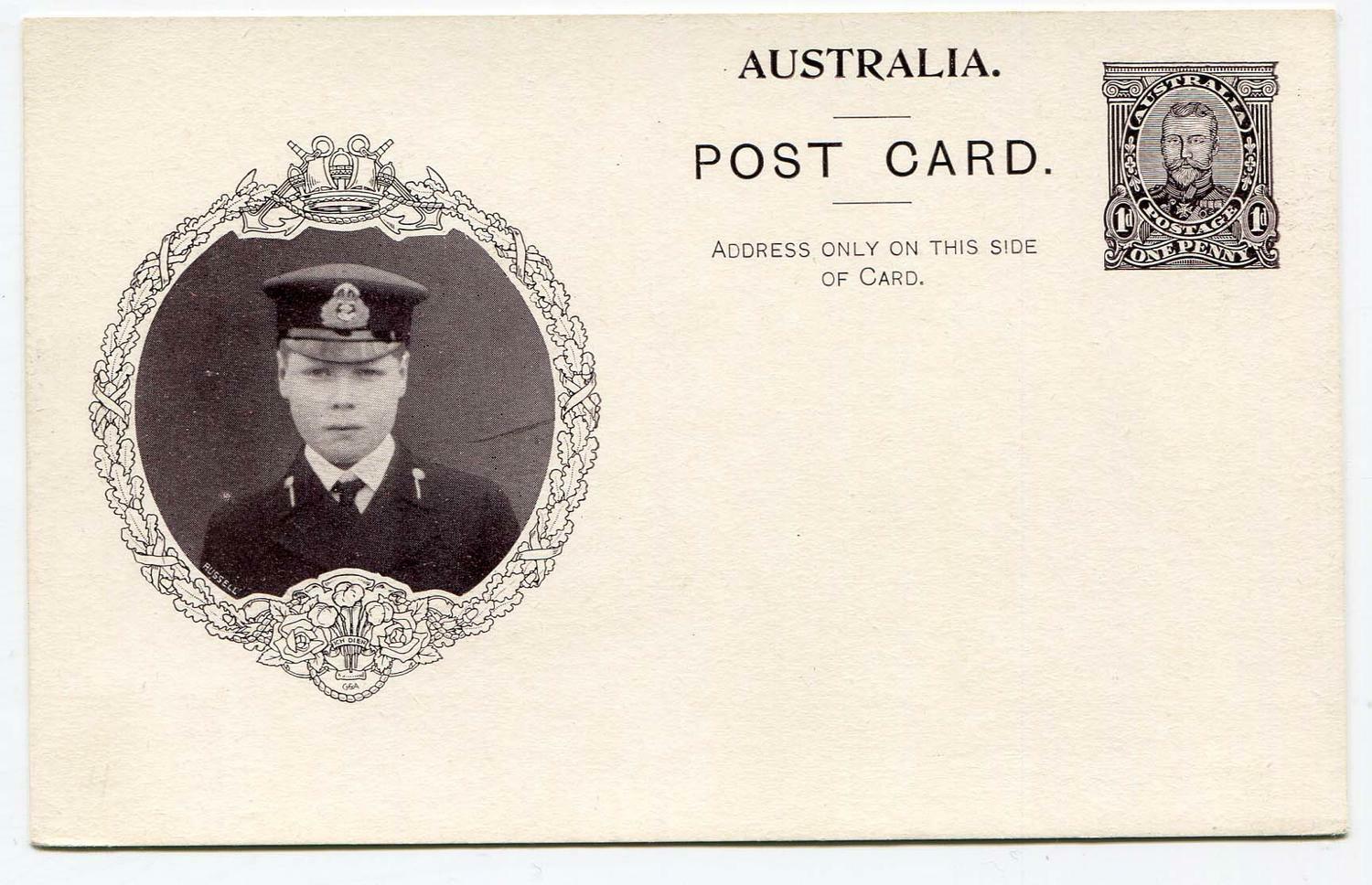 1911 1d Coronation stationery card on white card showing Prince of ...