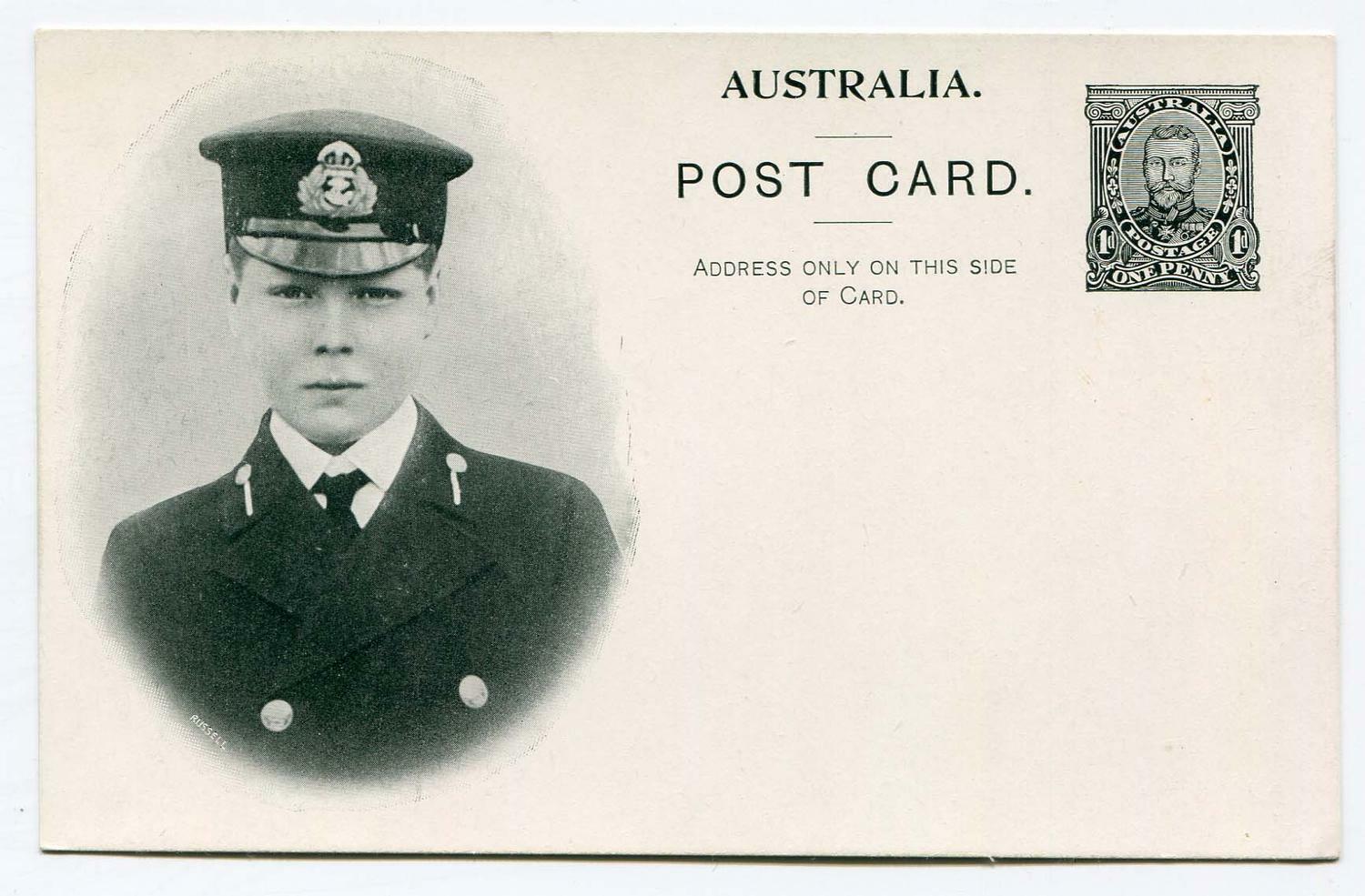 1911 1d Coronation stationery card on white card buff on reverse ...