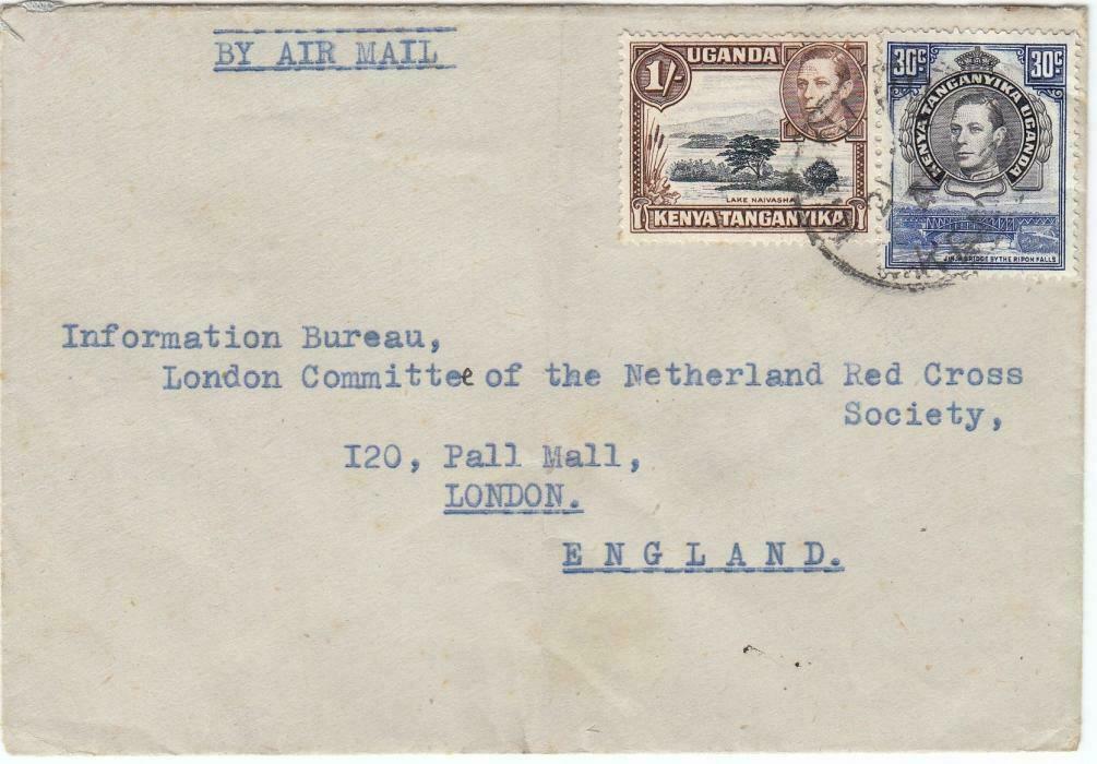 1944 airmail envelope from a Dutch National addressed to ...