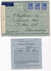 1945 censored airmail envelope from Leeuwarden addressed ...