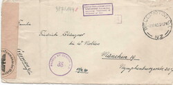 1940 multi censored envelope from a German P.O.W. at Somes ...