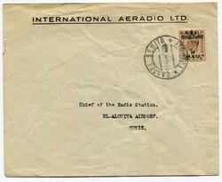 1949 envelope addressed to Tunis franked Great Britain overprinted 'B ...