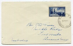 1952 envelope addressed to Queensland Australia franked 5 1/2d ...