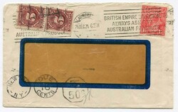 1924 Taxed window envelope franked 1 1./2d adhesive tied 'LAUNCESTON/ ...