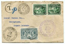 1933 taxed envelope franked horizontal pair 1c adhesives tied 'NEW ...