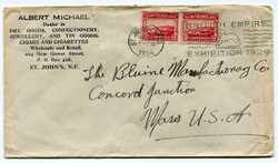 1924 envelope addressed to the U S A franked horizontal pair 2c ...