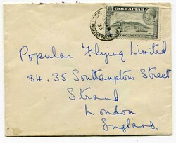 1933 envelope addressed to London franked 2d 'Rock' adhesive tied ...