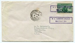1949 envelope addressed to Florida franked Canadian 4c adhesive ...