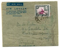 1953 KGV1 air letter with 'Christmas Greeting' printed inside. ...