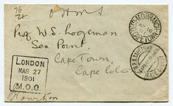 1901 stampless 'O.H.M.S' envelope from Money Order Office ...