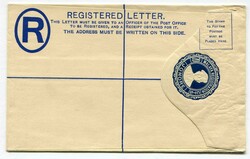 1951 20c registered stationery envelope (G) 'THOMAS DE LA RUE &amp; ...