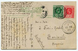 1923 postcard addressed to Switzerland franked 1/2d & 1d adhesives ...