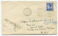 1966 envelope from Glasgow addressed to Grand Turk Straight line 'NOT ...