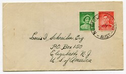 1951 envelope addressed to the U.S.A. franked Australian 1d & 2d ...
