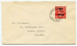 1937 envelope addressed to London franked Australian 'TWO PENCE' on ' ...
