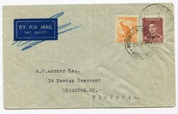 1938 envelope addressed to Australia franked 1/2d & 1 1/2d adhesives ...