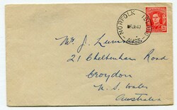 1947 envelope addressed to Australia franked Australian 2 1/2d ...