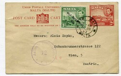 1952 Censored 2d stationery card with message uprated 1d adhesive ...