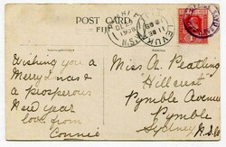 1908 postcard addressed to Sydney franked 1d adhesive tied by a fine ...