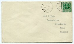 1936 envelope addressed to Kent franked 3c adhesive paying the ...